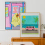 Camper In The Sun Illustrated Print, thumbnail 3 of 4