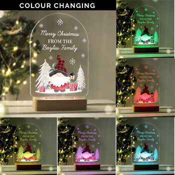 Personalised Gonk Wooden Based LED Christmas Light, 2 of 9
