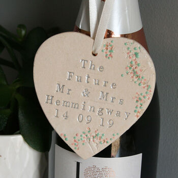 Personalised Ceramic The Future Engagement Heart, 2 of 6