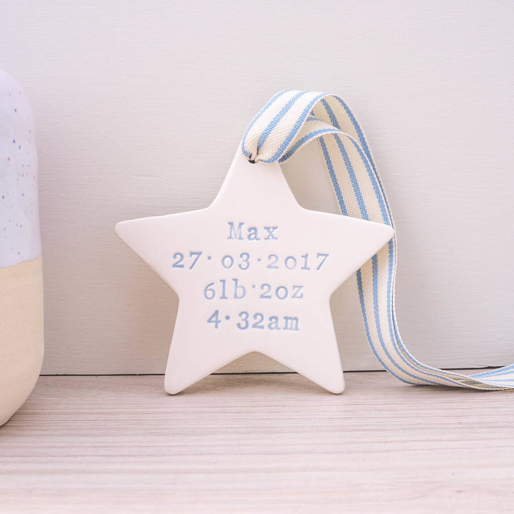 Personalised New Baby Boy Gift By Kate Charlton Ceramics