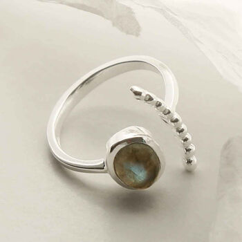 Sterling Silver Gemstone Adjustable Ring, 6 of 8