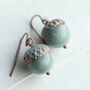 Storm Blue Jade Acorn Earrings, thumbnail 2 of 12