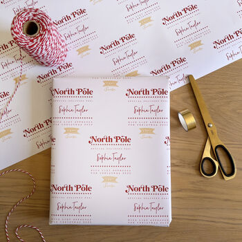 Personalised North Pole Delivery 2023, Wrapping Paper, 4 of 9