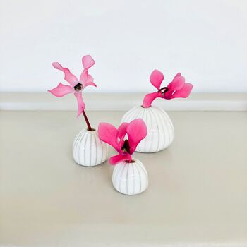 Set Of Three Tiny Porcelain Vases, 4 of 9