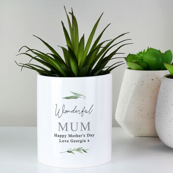 Personalised Teacher's Gift Botanical Ceramic Storage Pot, 4 of 8
