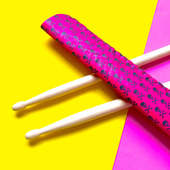 Hot Pink Skull And Crossbones Drum Stick Holder, 2 of 6