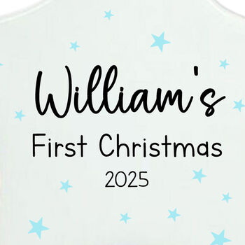 Personalised 1st Christmas Star With Blue Stars Keepsake Baby Gift, 3 of 4