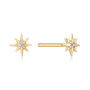 14k Solid Gold Tiny Star Stud Earrings, thumbnail 1 of 5