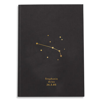 Zodiac Star Sign Personalised Notebook, 6 of 9
