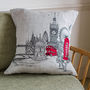 London Landmarks Printed Stitch Cushion Cover, thumbnail 1 of 4