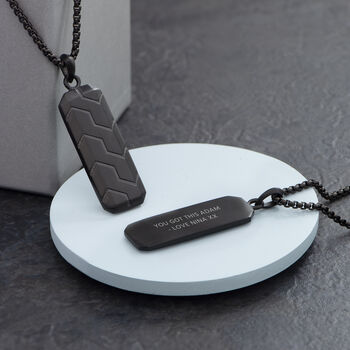 Personalised Men's Tyretread Stone Necklace, 2 of 10