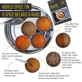 World Spice Blends And BBQ Rubs Spice Tin, 2 of 6