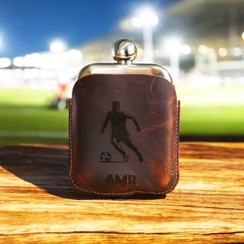 Personalised Buffalo Leather Sports Hipflask, 9 of 12