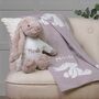 Personalised Beige Bashful Blanket And Bunny Baby Set, thumbnail 2 of 7