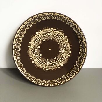 Stoneware Dinner Plates In Brown Colour, Set Of Four, 3 of 9