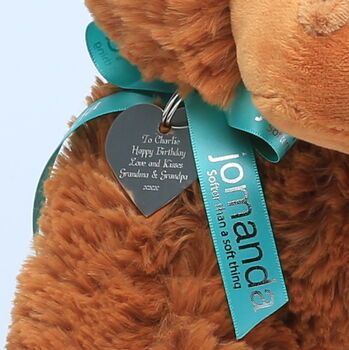 Highland Brown Cow Large Soft Toy, With Engraved Heart, 2 of 5