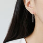 Sterling Silver Heart Hoop Earrings, thumbnail 2 of 6