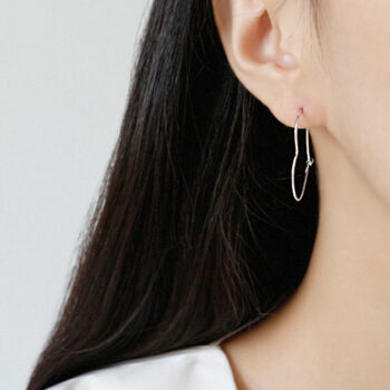 Sterling Silver Heart Hoop Earrings, 2 of 6