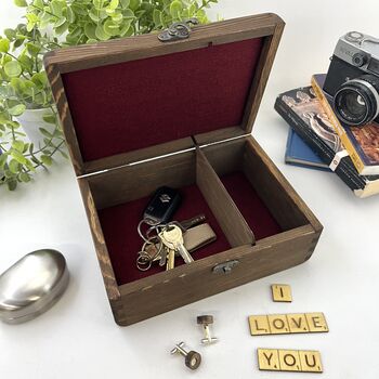 Carved Personalised Wooden Anniversary Box, 8 of 11