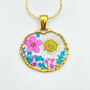 Necklace With Daisies And Pink Flowers In Silver Or Gold, thumbnail 1 of 12