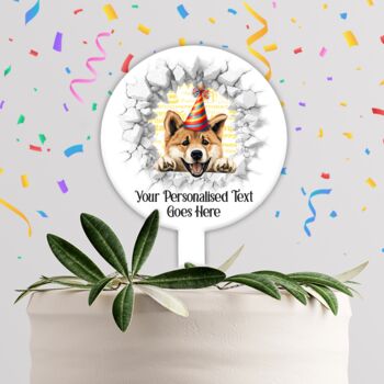 Personalised Akita Birthday Break Through Dog, 5 of 9