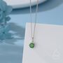 Sterling Silver Emerald Green Cz Bubble Pendant Necklace, thumbnail 1 of 12