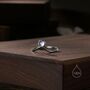 Minimalist Moonstone V Ring In Sterling Silver, thumbnail 3 of 10