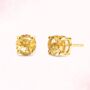 Citrine Round Stud Earrings Six Mm In Sterling Silver And Gold, thumbnail 7 of 8