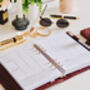 Vegan Leather A5 Ring Binder Planner | Chocolate Burgundy, thumbnail 7 of 7