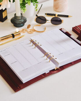 Vegan Leather A5 Ring Binder Planner | Chocolate Burgundy, 7 of 7