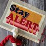 Stay Alert Wool Cross Stitch Kit, thumbnail 3 of 4