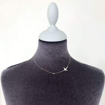 Freshwater Pearl And Swallow Charm Necklace, 3 of 9