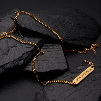 Gold Engravable 3mm Curb Link Necklace, 3 of 11
