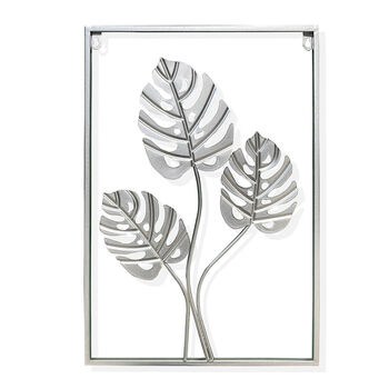 Luxury Silver Leaf Wall Art Decor, 6 of 9