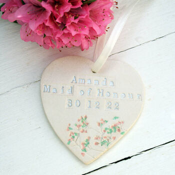 Personalised Maid Of Honour Hanging Heart, 2 of 4