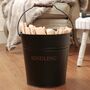 Vintage Style Black And Copper Kindling Bucket, thumbnail 3 of 6