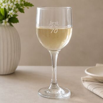 Personalised 70th Birthday Wine Glass Gift, 4 of 11