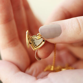 Personalised Birthstone Heart Locket In Gold Plating, 5 of 12
