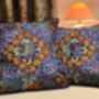 Handmade Indian Patchwork Cushion Cover Blue, thumbnail 4 of 7