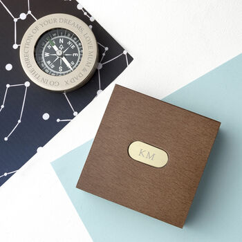 Personalised Brass Travellers Compass With Wooden Box, 5 of 8
