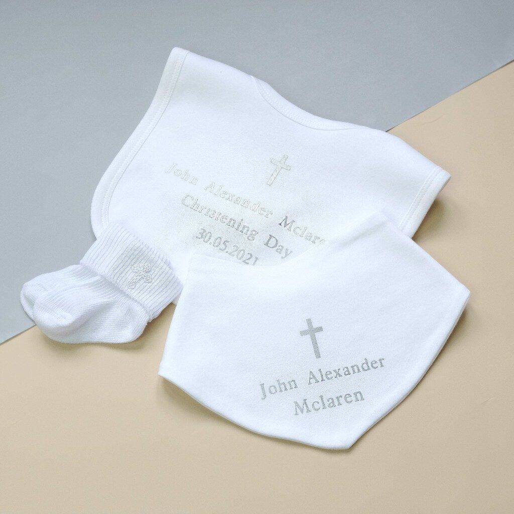 Personalised Christening Bib Gift Set By KEEDD