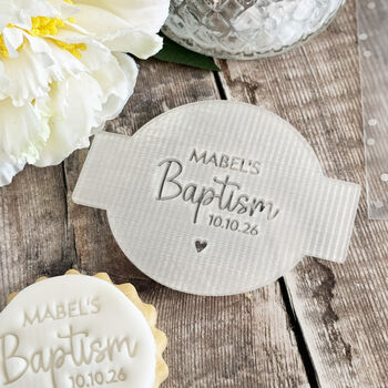 Personalised Baptism Fondant Embosser With Name And Date, 4 of 9