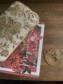 Florentine Embroidered Bird Clasp Clutch, 3 of 9