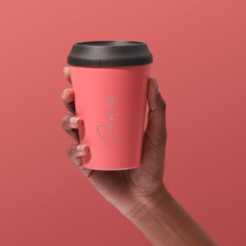 Personalised Premium Reusable Cup 12oz Coral, 2 of 4