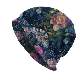 Chemo Headwear Beanie Hat Bandana Super Soft Butterfly Navy, 5 of 5