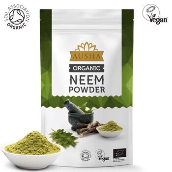 Ausha Organic Neem Leaf Powder 100g For Immunity UK Certified Organic By Soil Association, 2 of 10