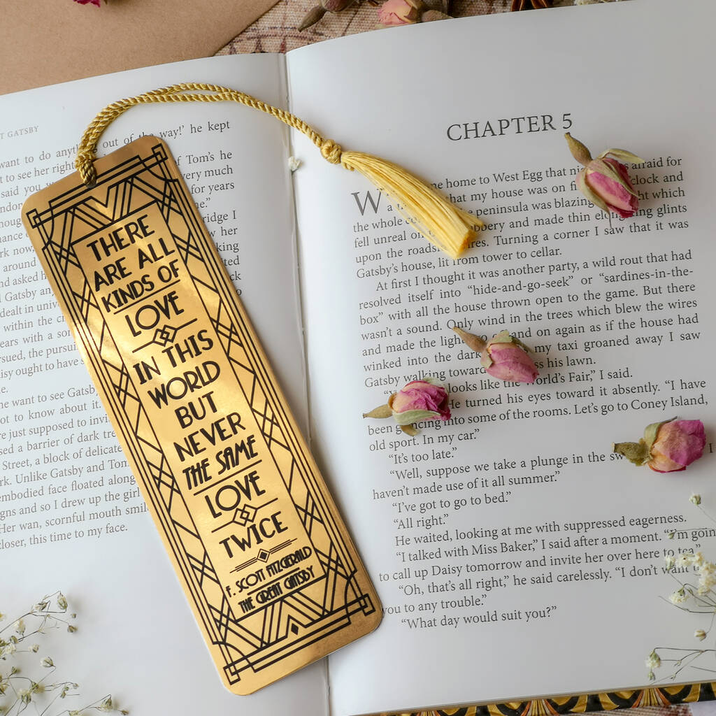 Great Gatsby Gold Bookmark 'Never The Same Love Twice.' By The Best Of ...