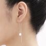 Genuine Pearl U Shape Threader Earrings, thumbnail 6 of 9