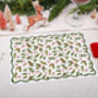 Christmas Placemats With Holly Foliage Design, thumbnail 1 of 3