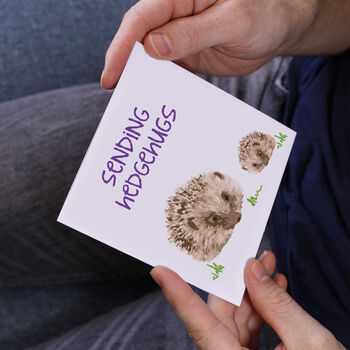 Sending Hedgehugs Hedgehog Thinking Of You Card, 2 of 3